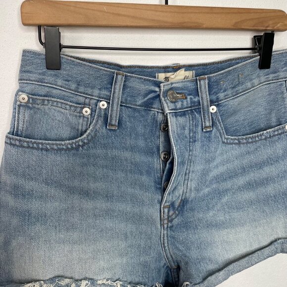 Madewell Jean Shorts Size 25 Button Fly Denim Cut Off Relaxed‎ - Picture 3 of 7